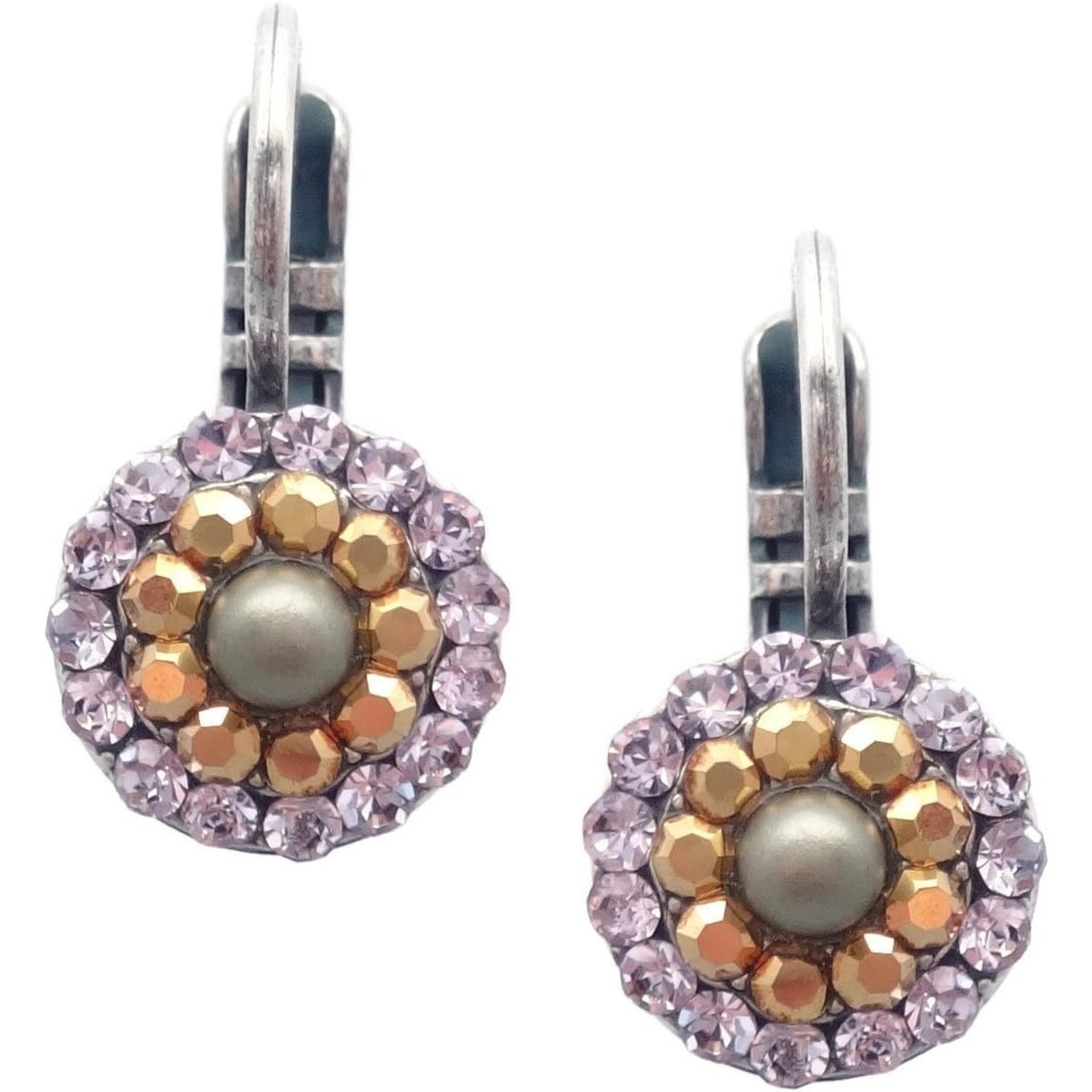 Mariana Iris Silver Earrings Petite Violet Goldtone Reflective Mosaic 1327 Nwt 50$